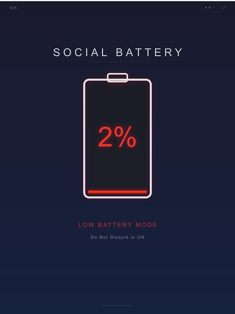 Social Battery 2% - Low Battery Mode by Peace Frog SEA