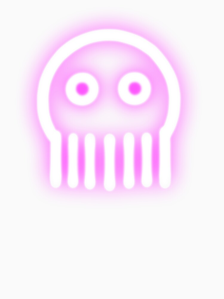Cute skull Jellyfish in neon pink by M-Lorentsson