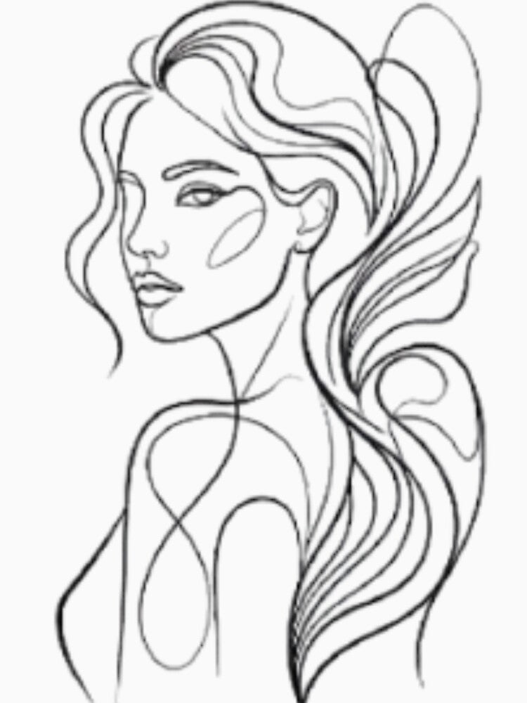 Minimalist Woman One Line Art Aesthetic Portrait by NİVORA STORE