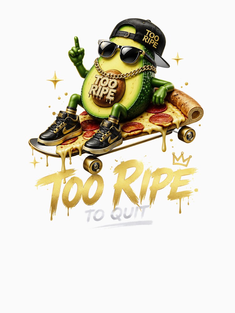 Too Ripe Skateboard Avocado Design by ChamberlinSmith