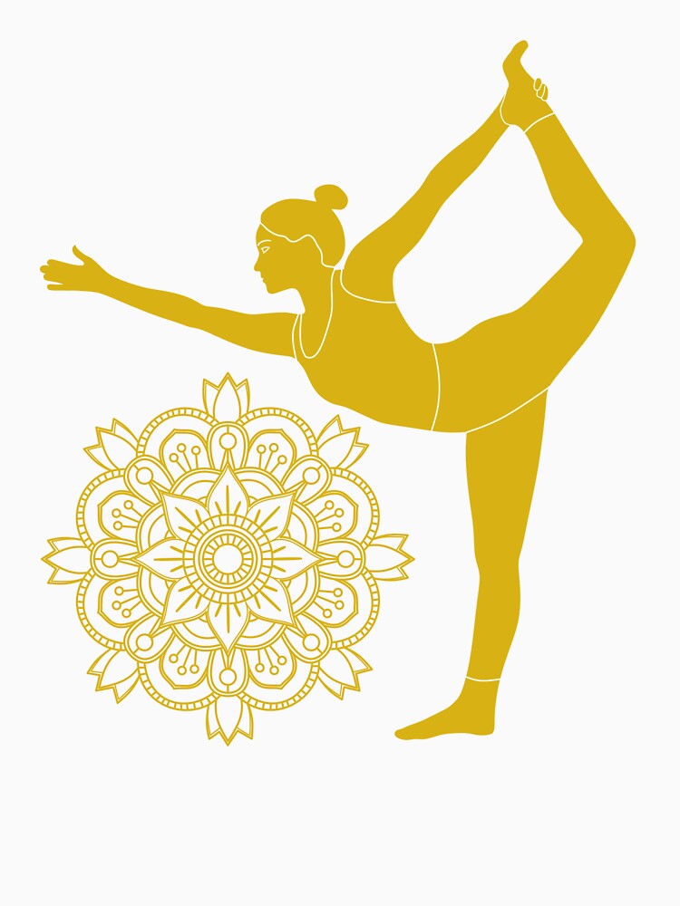 Dancer Yoga Pose With Mandala by Laanas
