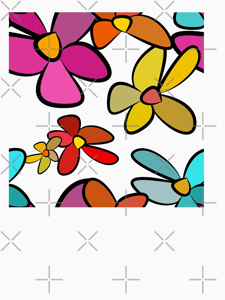 Fun Retro 60s Hippy Groovy Flower Power - Caroline Laursen Original by Caroline Laursen