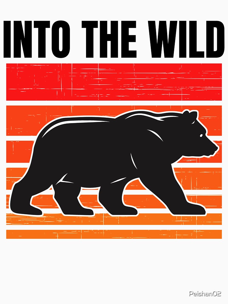 Into The Wild - Retro Vintage Sunset Bear by Peishan02