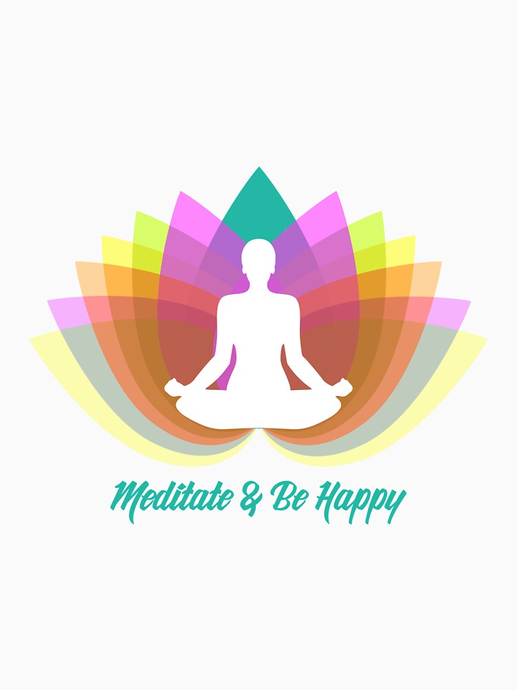 Meditate and be happy yoga by Khushi Graphics