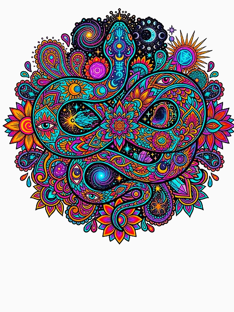 Psychedelic Cosmic Snake Mandala Celestial Esoteric Trippy Art by MT-Hub | Art for Every Soul