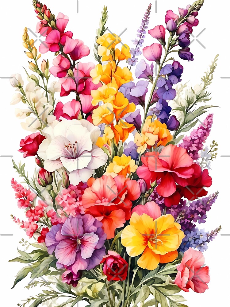 Whimsical Harmony: Snapdragons, Cosmos, and Statice Bouquet by Chicandcool