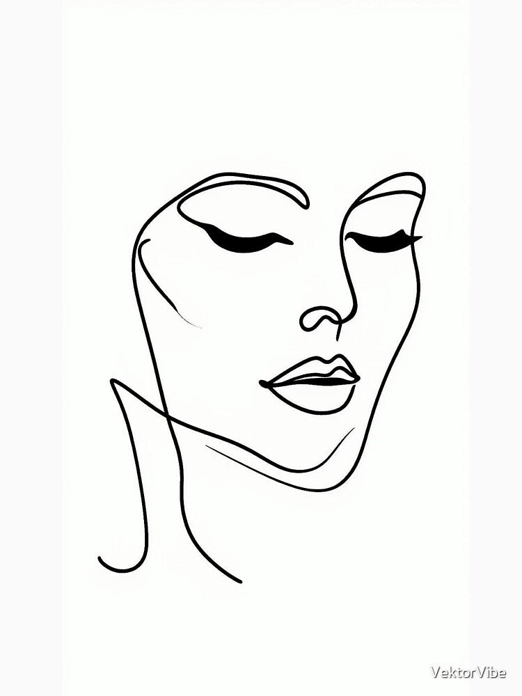 Minimalist Line Art Face – Elegant Modern Portrait by VektorVibe