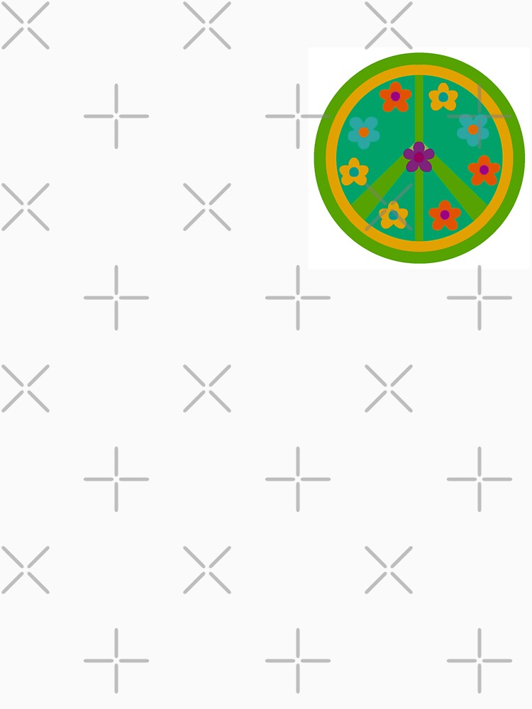 retro green groovy peace sign and flowers by radgoodies
