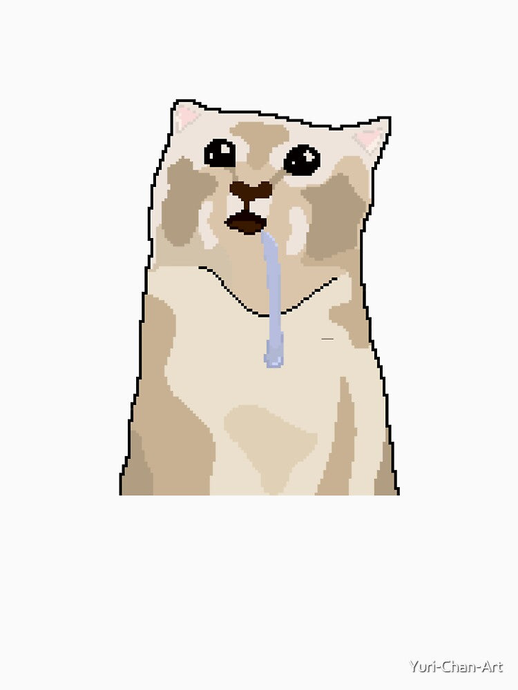 Pixel drooling cat by Yuri-Chan-Art