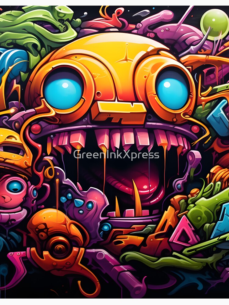 Cyberpunk Canvases: Futuristic Dystopian Sci-Fi Graffiti by GreenInkXpress