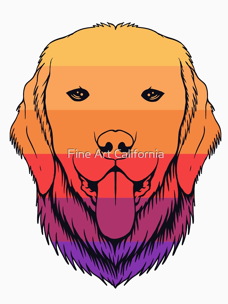 Golden Dog Retriever Retro Colorful by Fine Art California