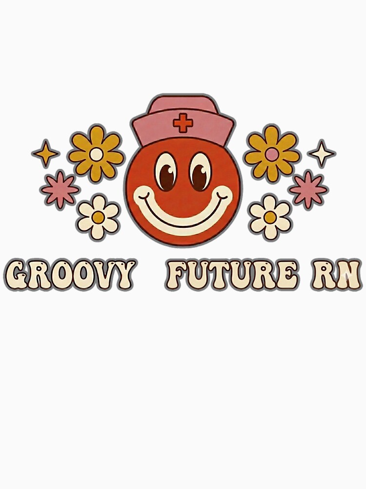 Retro Groovy Student Nurse Smiley Face Future RN by The Niche Lab