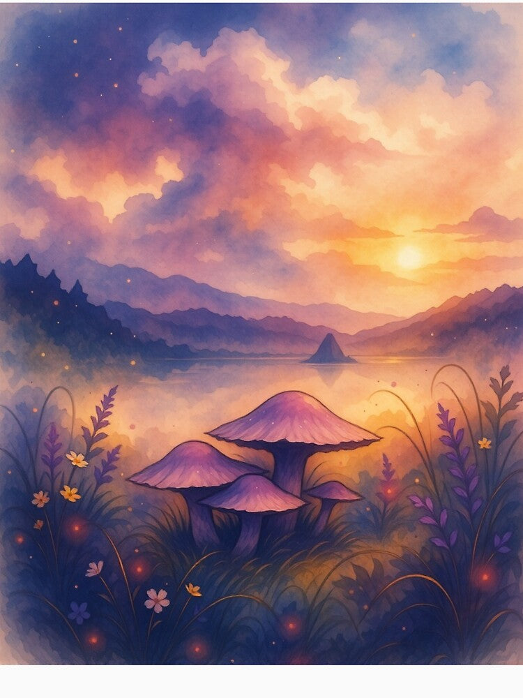 Twilight Mushroom Valley by the Lake by The Rogue Mark