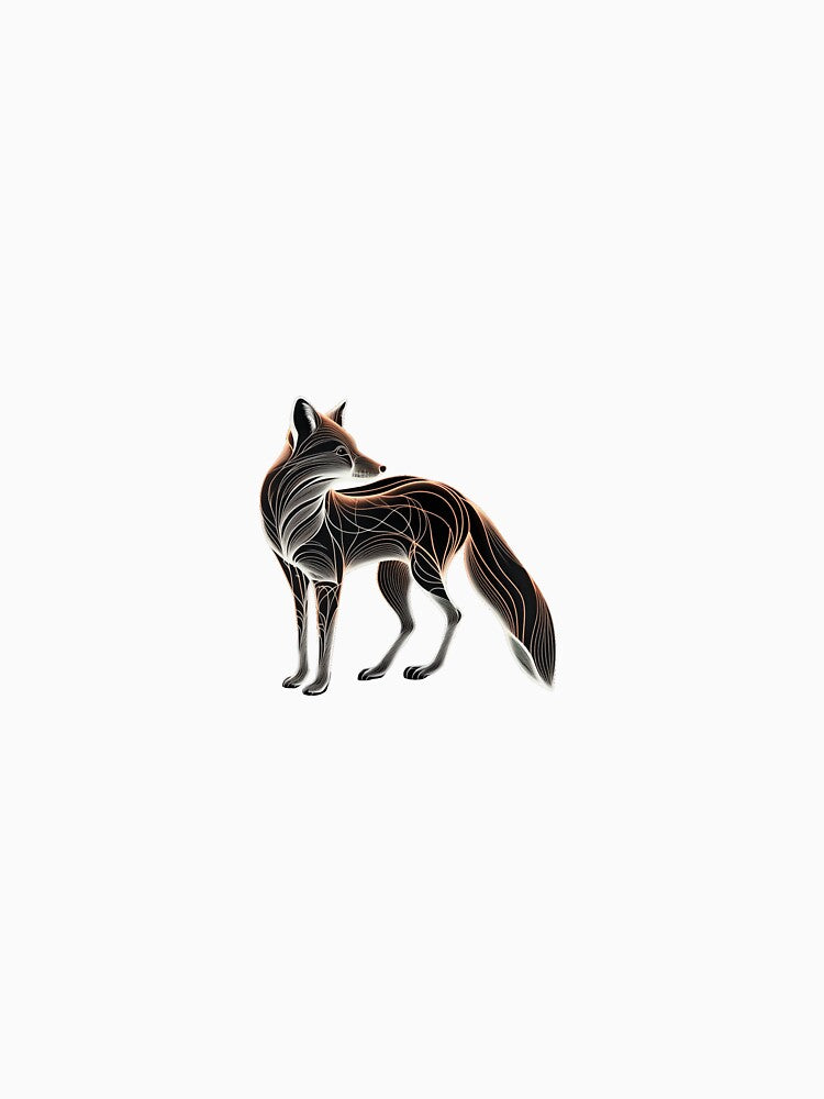 Fox line drawing design by Peeibe1LineArt