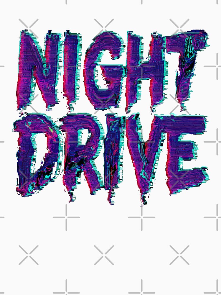 Night Drive - Retro Neon Glitch Typography Design by DConcept