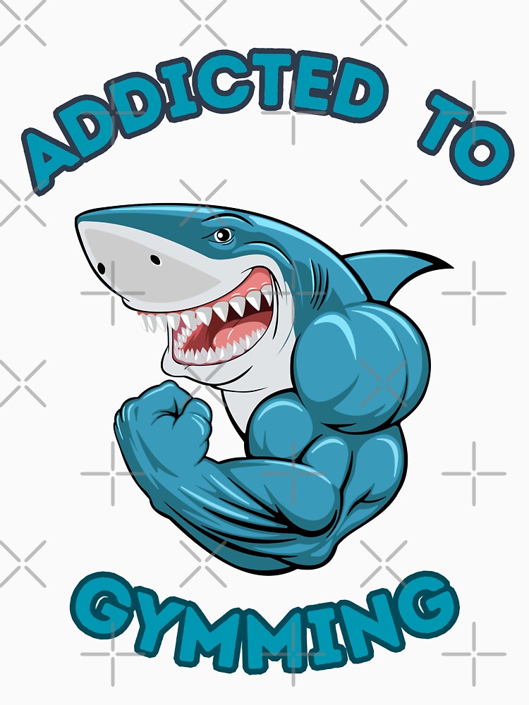Addicted to Gymming- Classic Gift  of Gym essentials for Gymn Lovers on blue bg by mndesignworx