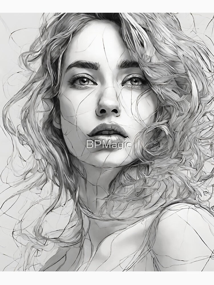 Lena, Lineart Wallart by BPMagic