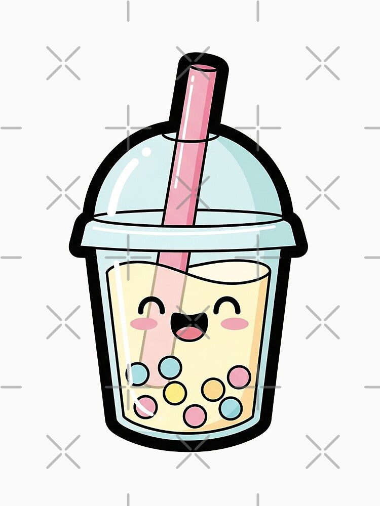 Happy Smiling Kawaii Bubble Tea Illustration by Osmose-Studio ⭐⭐⭐⭐⭐