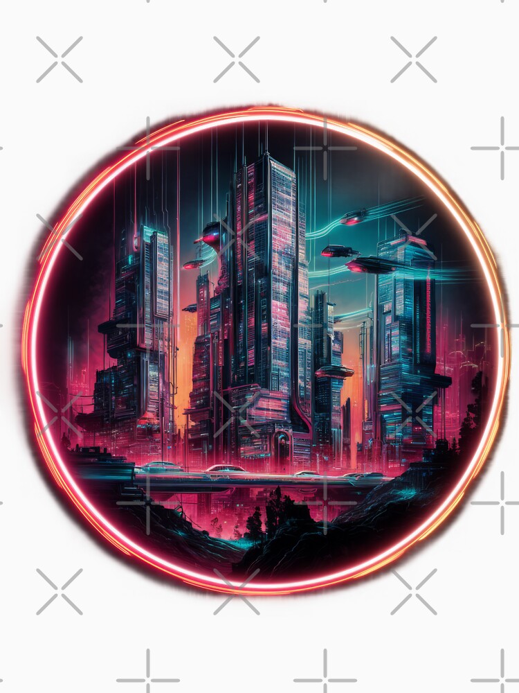 Neon Futuristic Cyberpunk Cityscape by behnay