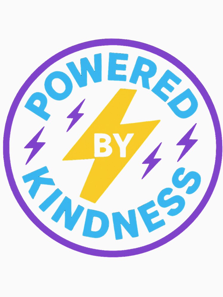 Powered by Kindness Lightning Bolt Retro Graphic Badge by CitySpoken