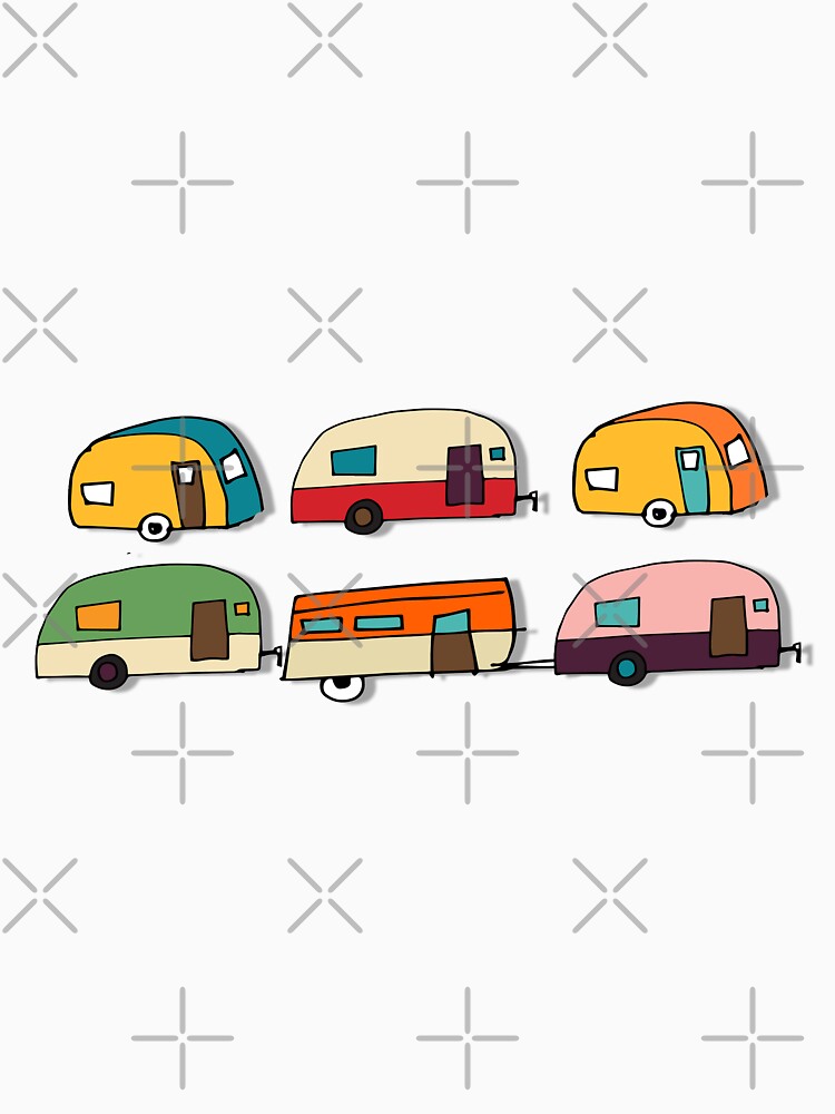 Retro Campers Green #Midcenturymodern by susycosta