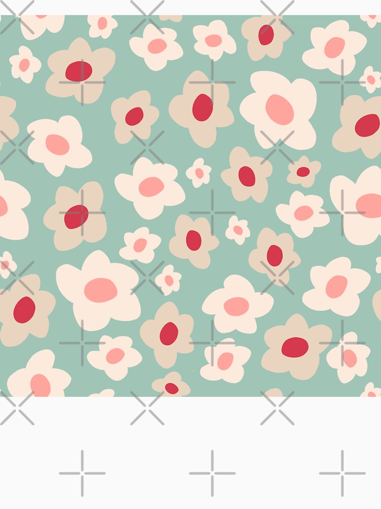 Retro Floral Surface Pattern Teal & Pink by scorpiolane