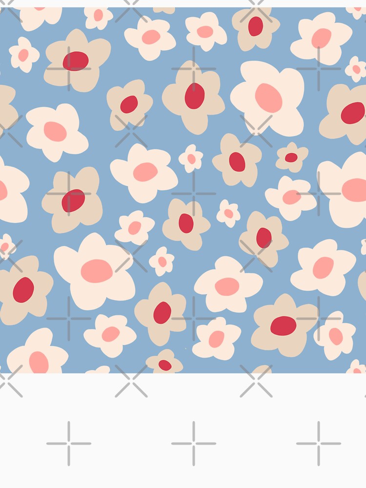 Retro Floral Surface Pattern Sky Blue by scorpiolane