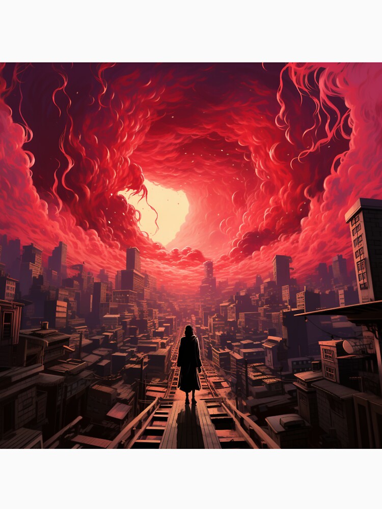 Dystopian Eclipse - Crimson Skyline Art Print by SmartDesignByBB