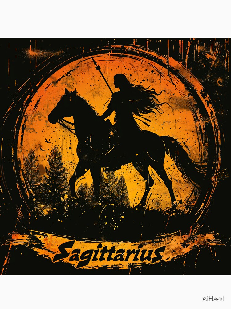 Grunge Style Sagittarius Zodiac Sign by AiHead