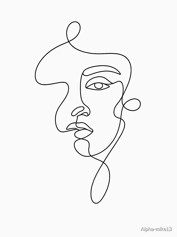 Ethereal Line – Minimalist Continuous Face Art by Alpha-mike13