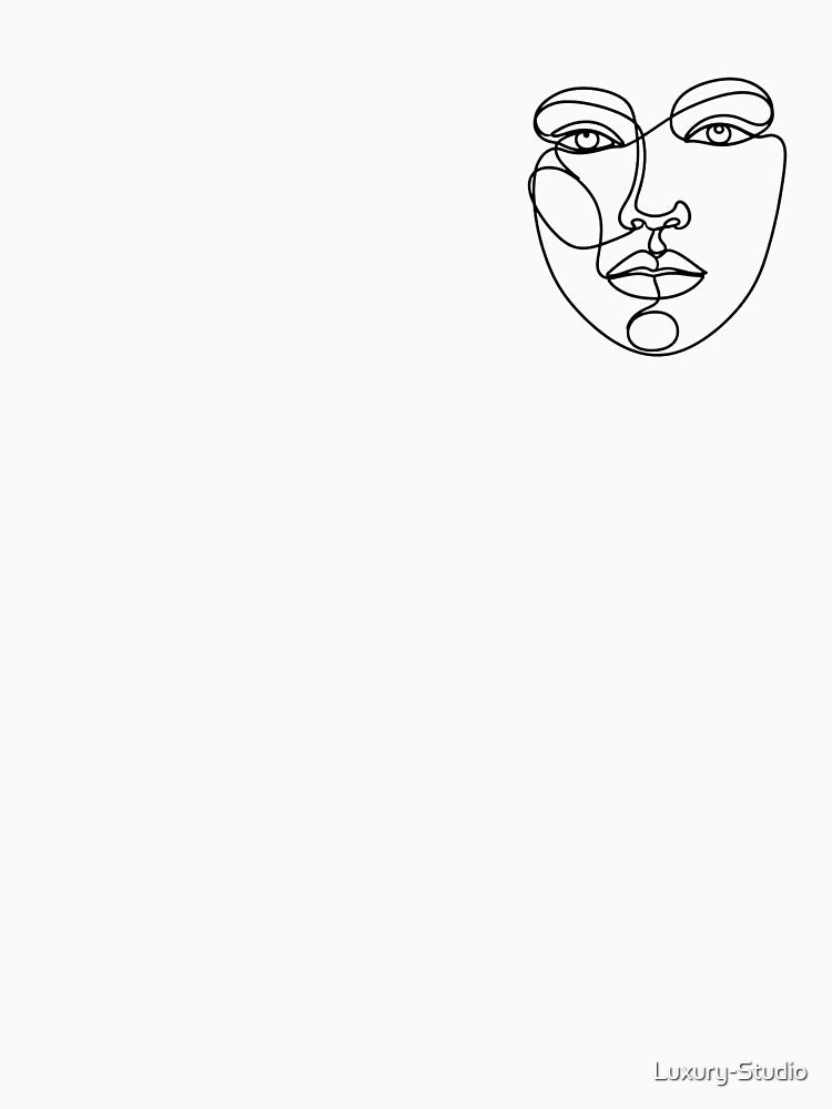 Minimalist One Line Face Drawing Abstract Continuous Art by Luxury-Studio