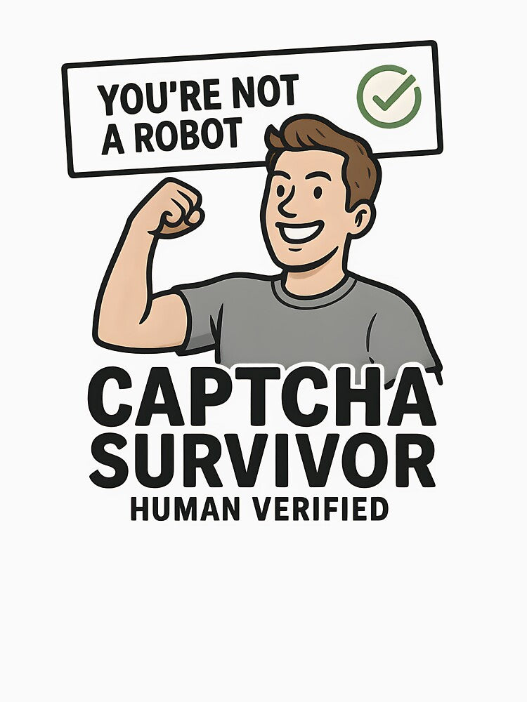CAPTCHA Survivor – Human Verified Funny Tech Design by VoidBloom Studio
