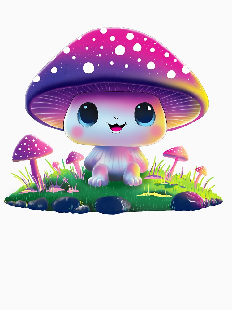 Happy Little Mushroom - Colourful Nature Art by QuirkyMint