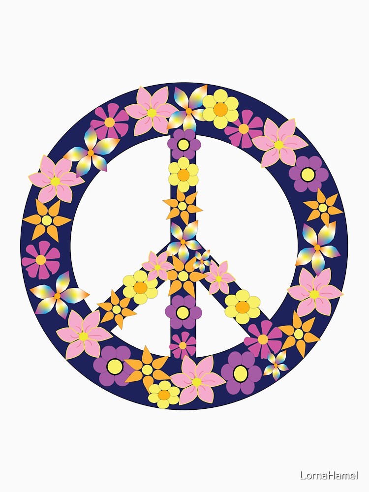 Peace Sign with Flowers by LornaHamel