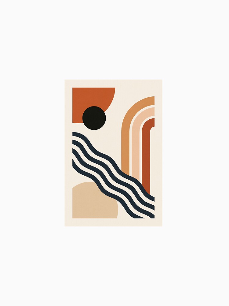 Modern Abstract Geometric Art – Minimalist Shapes in Earth Tones by chakibbibitriki