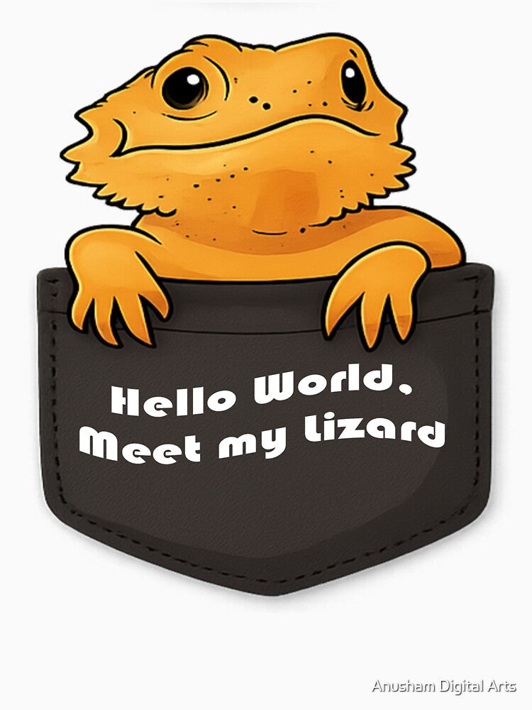 Pocket Lizard Design, Developer Humor Design, Gift for programmers by Anusham Digital Arts