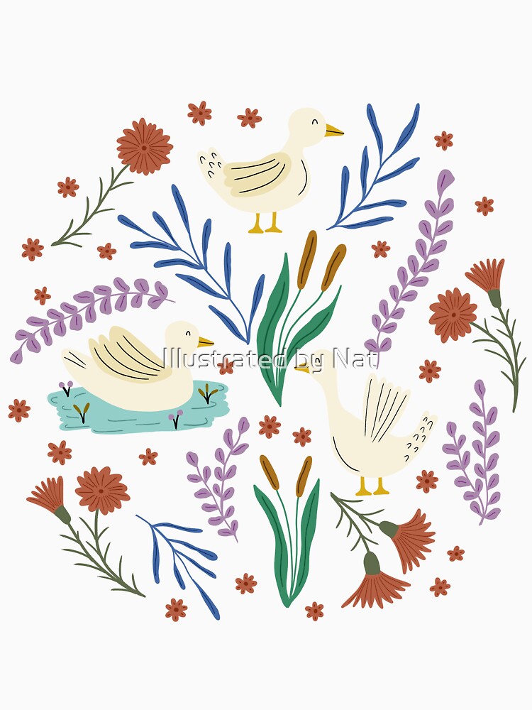 Duck lake in light blue by Illustrated by Nat