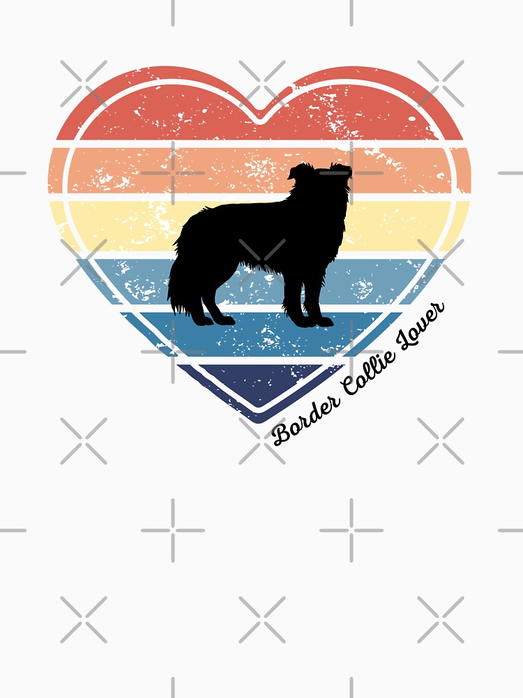 Border Collie Lover Retro Sunset Heart by Print-A-Joke