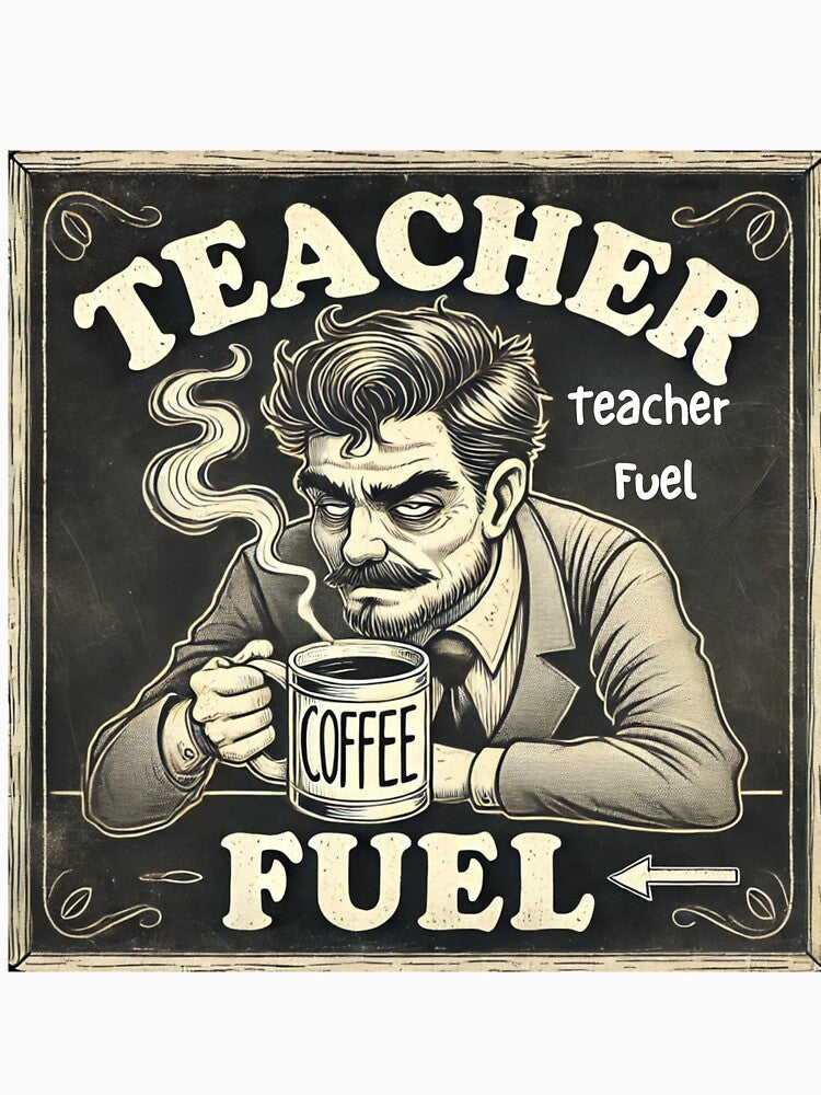 Teacher Fuel – Vintage Coffee Humor Design for Teachers by HANG ON STUDIO