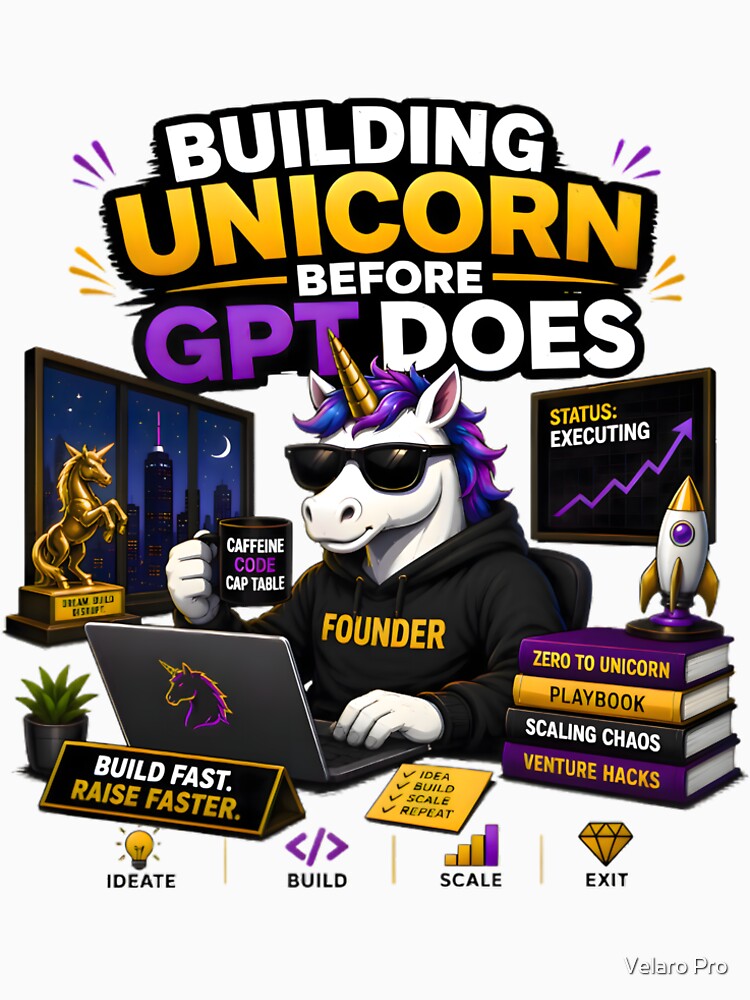 Startup Founder Unicorn T-Shirt Design by Velaro Pro