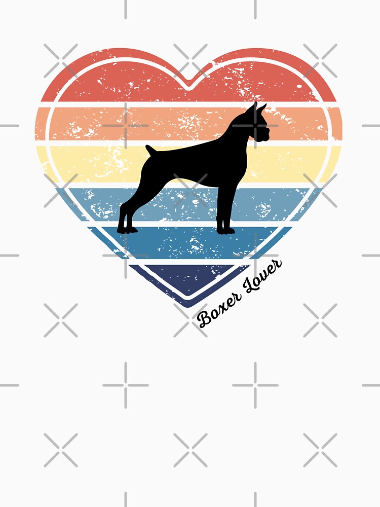 Boxer Lover Retro Sunset Heart by Print-A-Joke