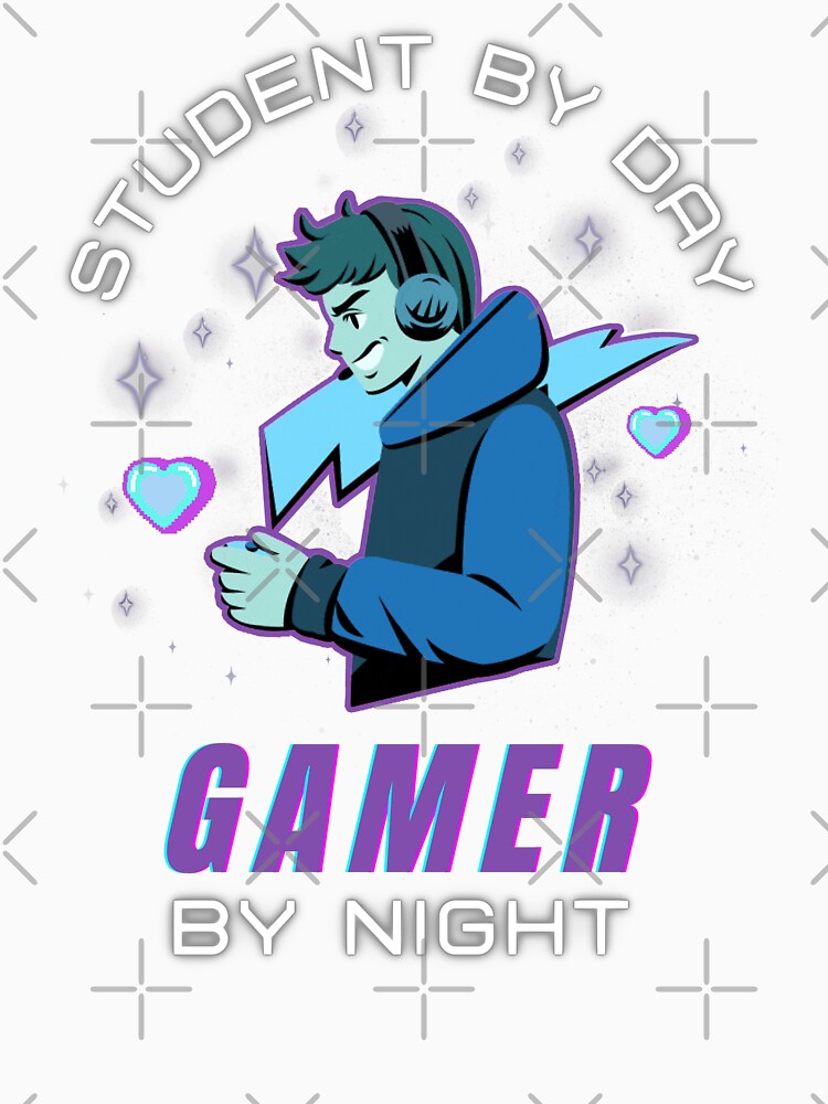 Cool Gamer Guy - Student By Day Gamer By Night -  Gaming Life -  Gift for Gamers by The Red Nox