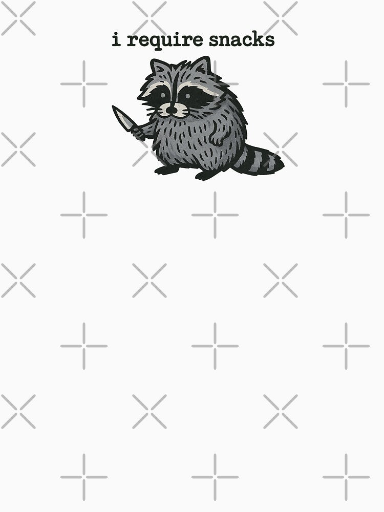 I Require Snacks - Funny Raccoon by Alpha Stag