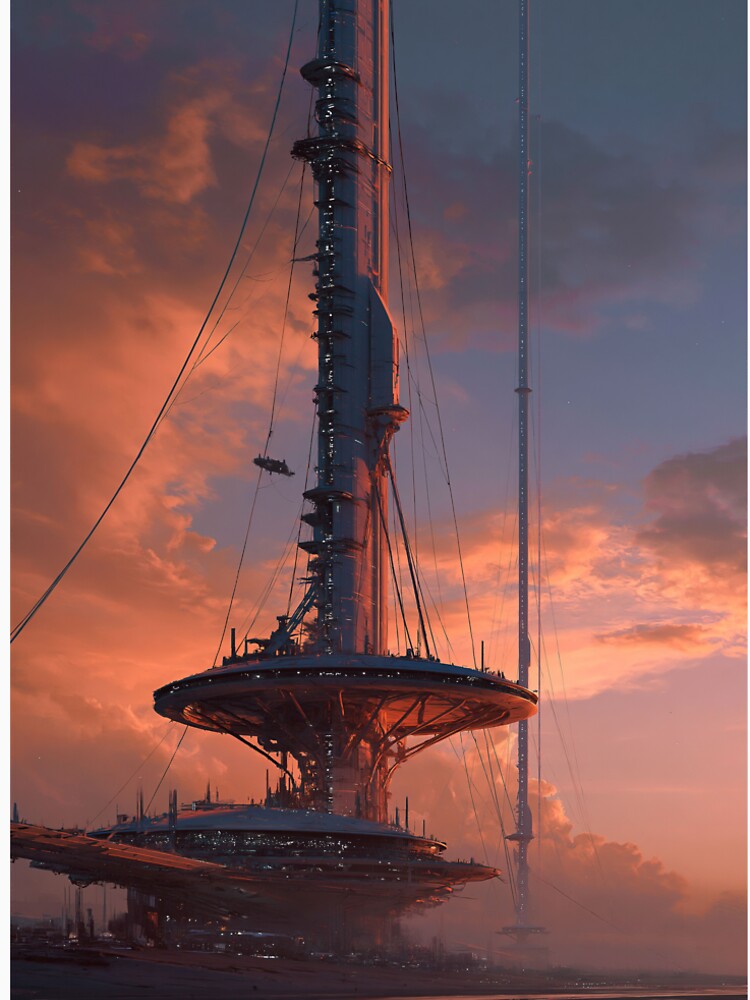 Futuristic Orbital Station Sunset by Visual Foundry