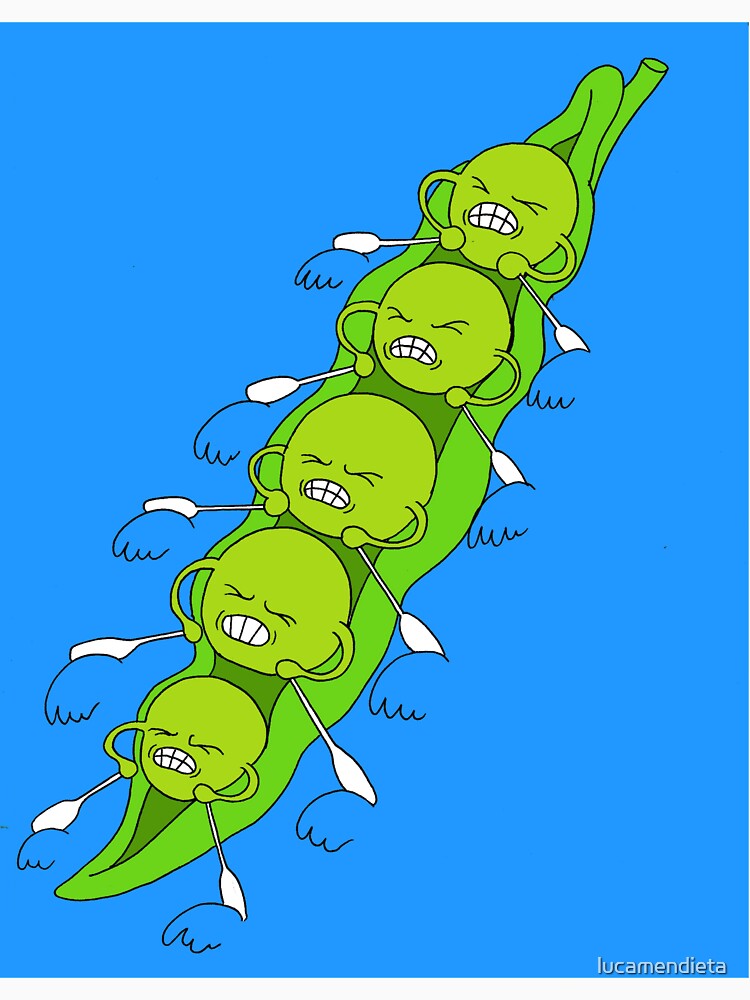 Peas rowing on a pirogue by lucamendieta