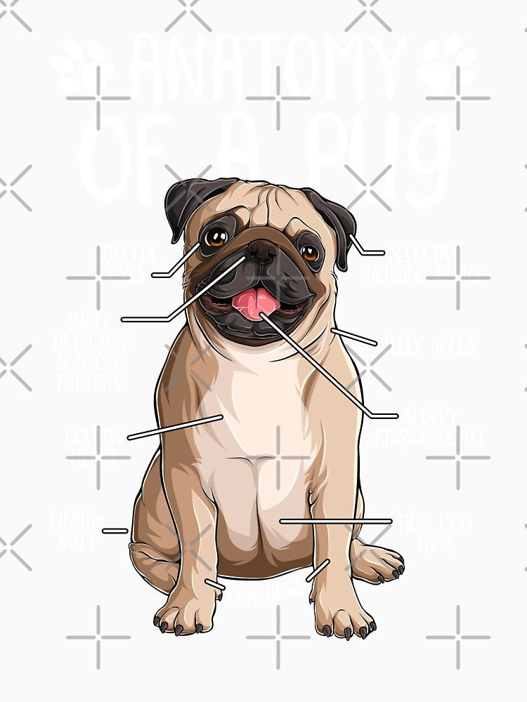 Funny Pug Dog Anatomy Dog Owner Dog Lover by lanynx design
