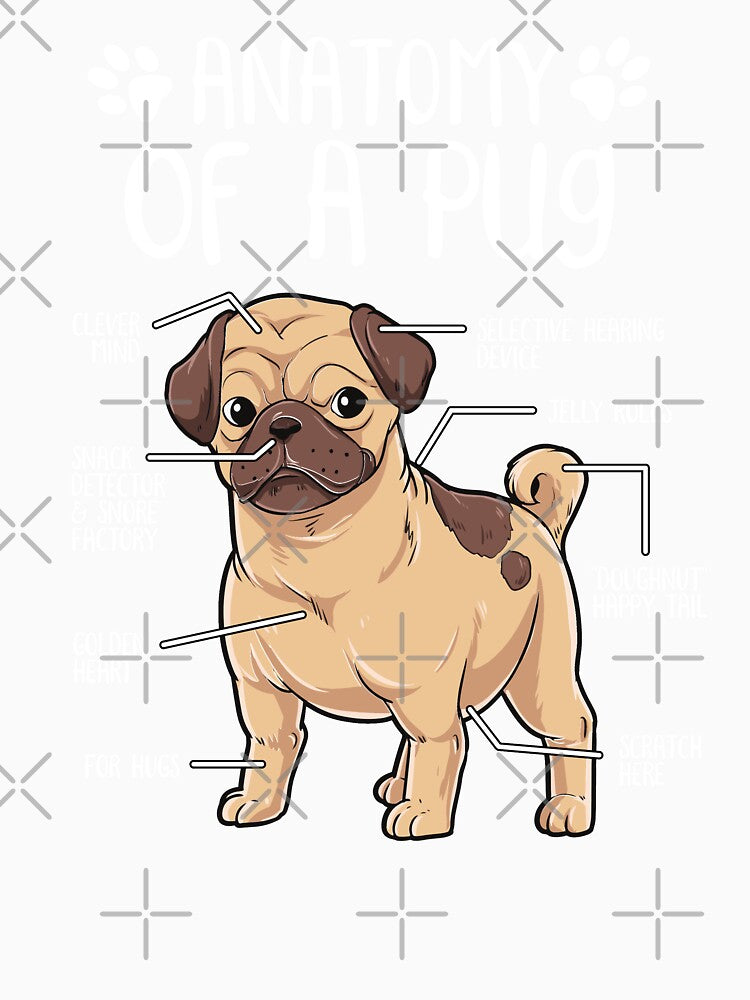 Funny Pug Anatomy Dog Owner Dog Lover by lanynx design