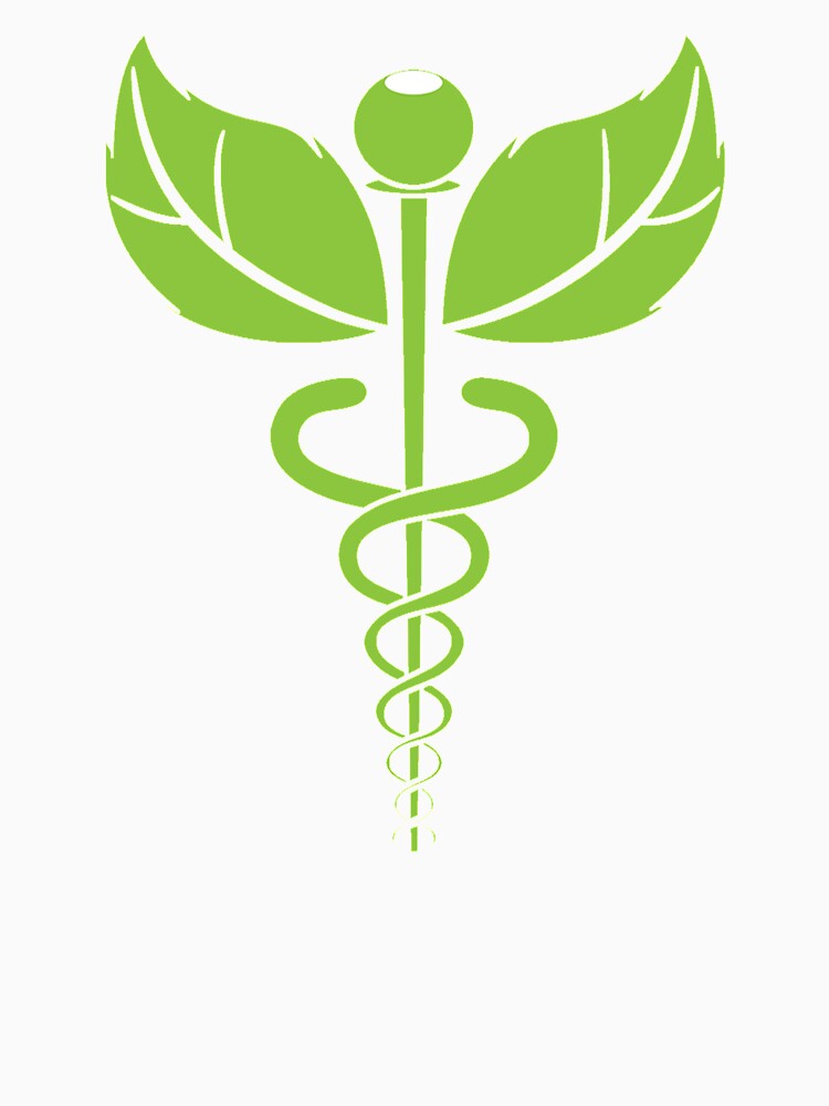 Green Leaf Caduceus For Natural Doctor by DOLCEINDIGO
