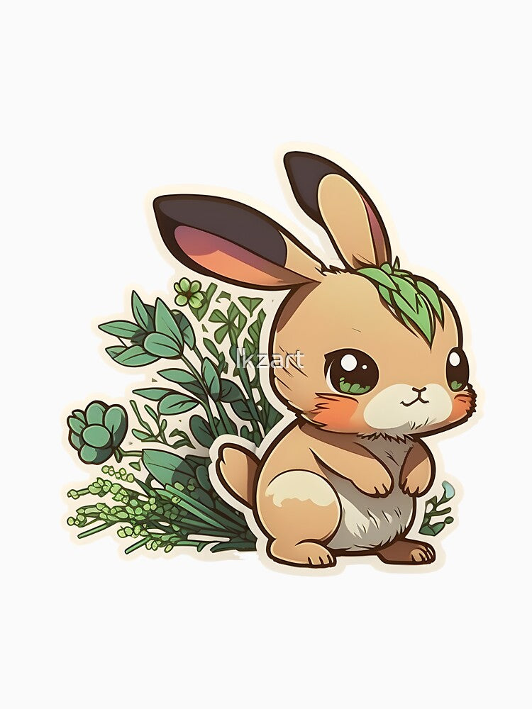 Green-Eyed Bunny Sticker by lkzart