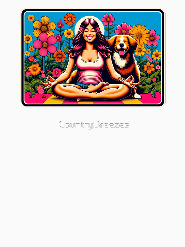 Retro Zen Girl & Doggy by CountryBreezes